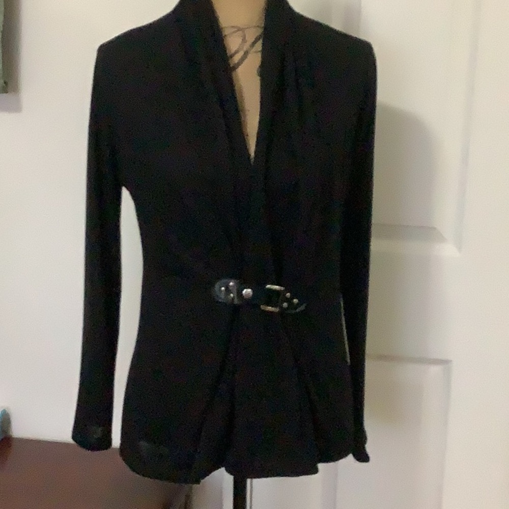 American City Wear Lightweight Knit Long Sleeve Cover with Black Buckle Closure